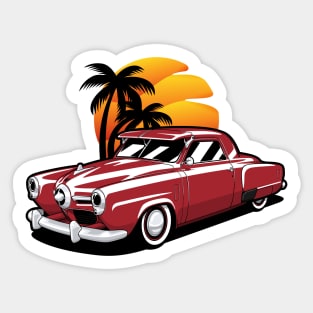 Red Studebaker Champion Coupe Sticker